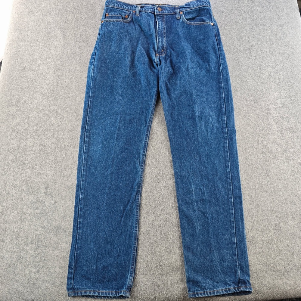 Levis 505 Regular Fit Straight Jeans Mens 35x34 Tag 38x34 Blue Made in USA 90s